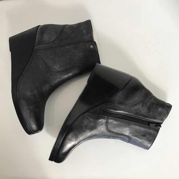 Frye Emma Leather Wedge Short Boots - Picture 7 of 8